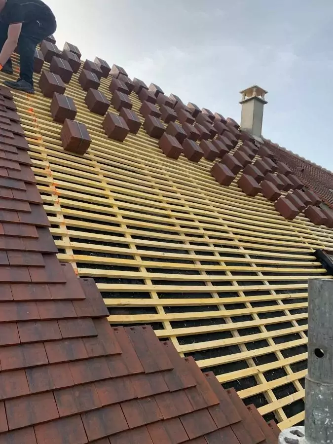 Toiture en tuiles rénovée par Les Toits Parisiens à Paris